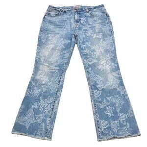 Johnny Was Sydnee Women’s Cropped Baby Boot Raw Hem Jeans Size 31